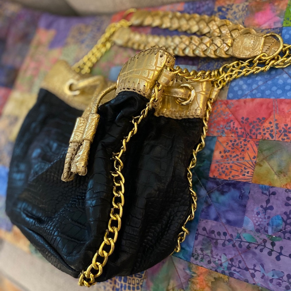 Chi by Carlos Falchi Lambskin Crocodile Bag